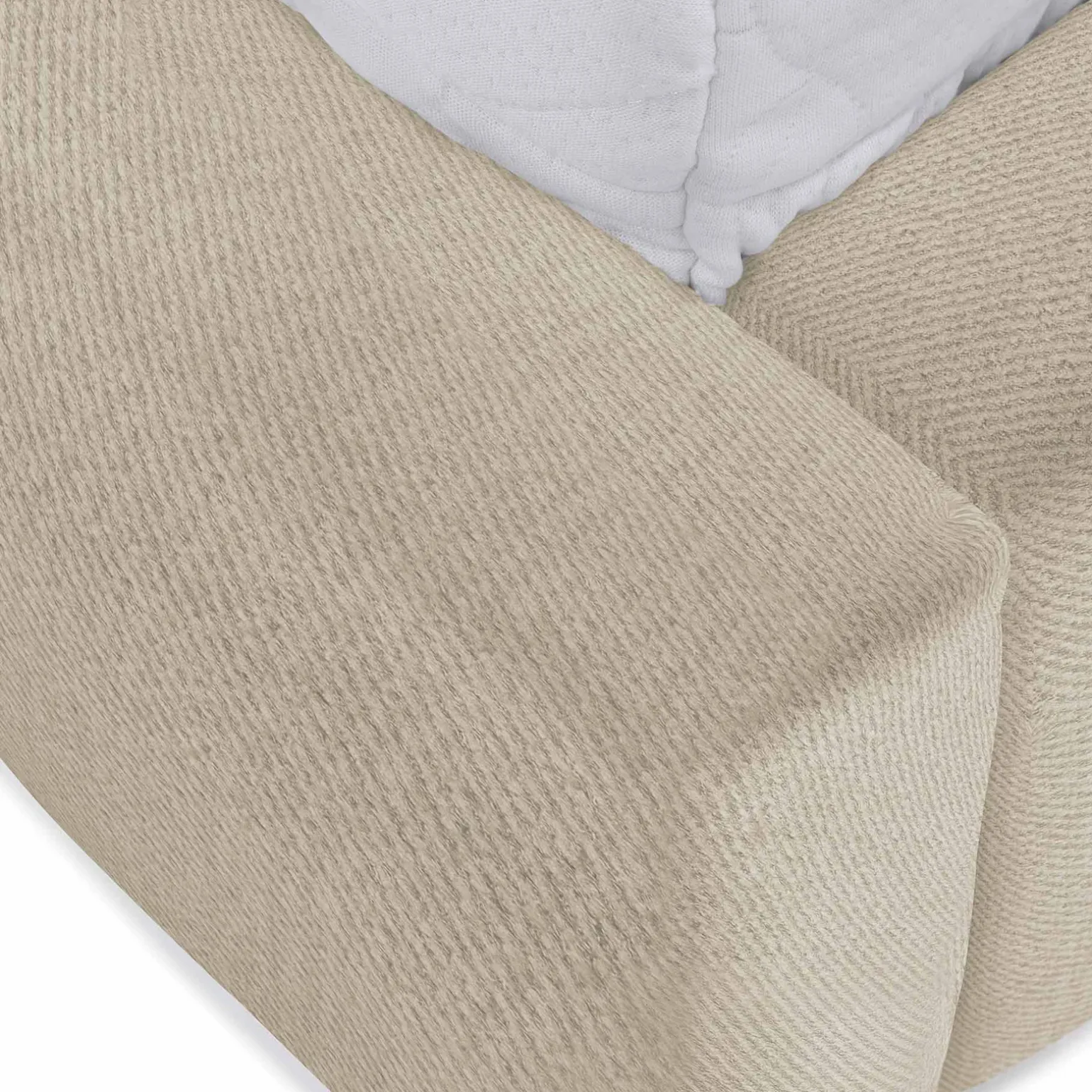 Letto alla francese 140x200cm con rete contenitore imbottito beige Aluna