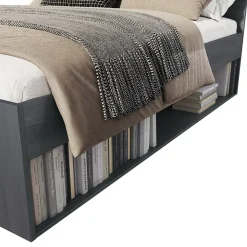Letto alla francese 140x200cm con cassettone e vani laterali ossido Cortina Gihome®