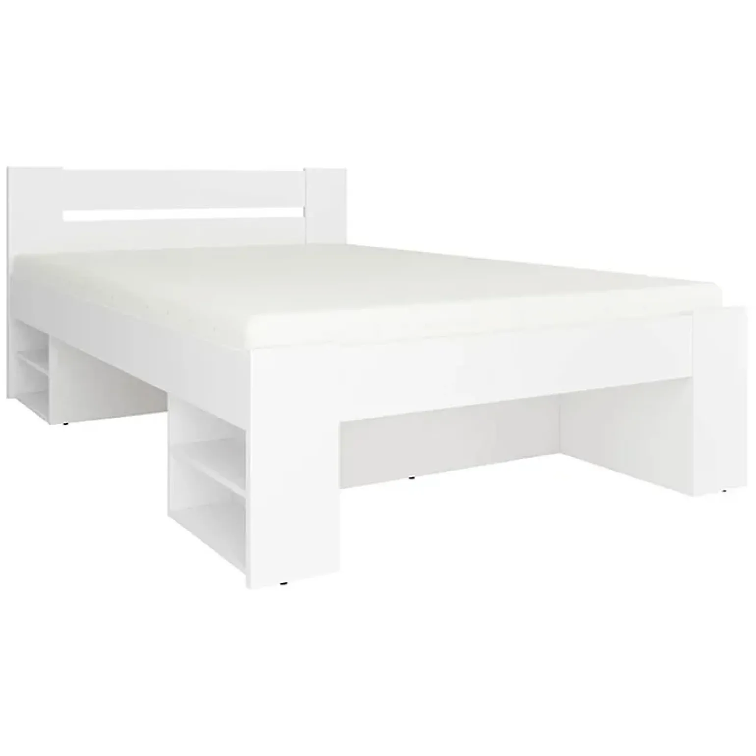 Letto alla francese 140x200cm contenitore bianco Aurora