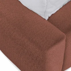 Letto alla francese 140x200cm con rete contenitore imbottito rosso mattone Aluna