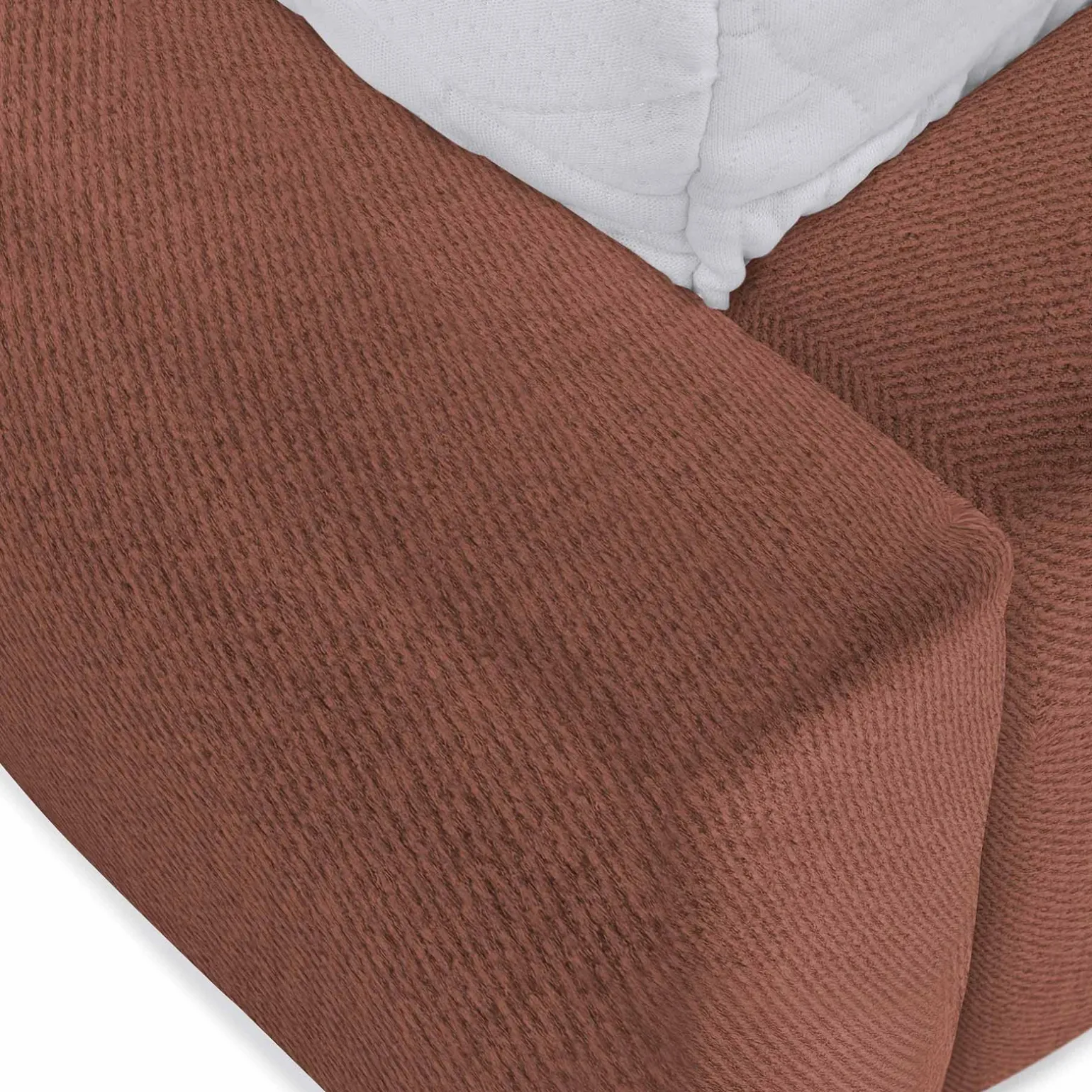 Letto alla francese 140x200cm con rete contenitore imbottito rosso mattone Aluna