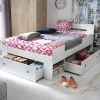 Letto alla francese 140x200cm con set cassettoni bianco Aurora