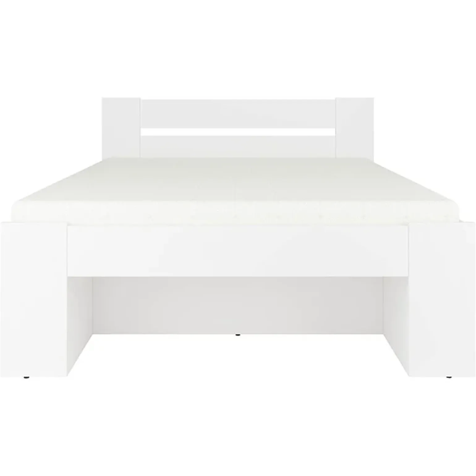 Letto alla francese 140x200cm con set cassettoni bianco Aurora