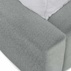 Letto alla francese 140x200cm con rete contenitore imbottito azzurro grigio Aluna