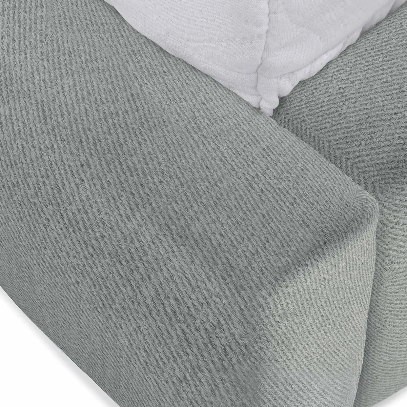 Letto alla francese 140x200cm con rete contenitore imbottito azzurro grigio Aluna