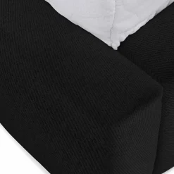 Letto alla francese 140x200cm con rete contenitore imbottito nero Aluna