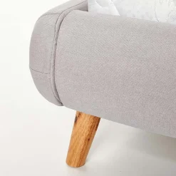 Letto alla francese 140x200cm in tessuto grigio chiaro Pompei Gihome®