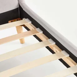 Letto alla francese 140x200cm in tessuto grigio chiaro Pompei Gihome®