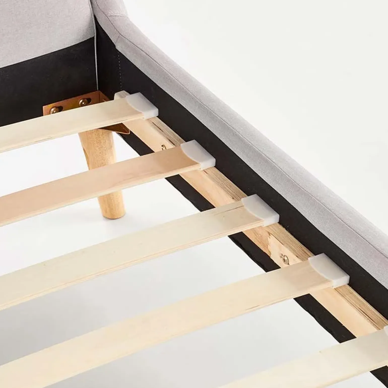 Letto alla francese 140x200cm in tessuto grigio chiaro Pompei Gihome®