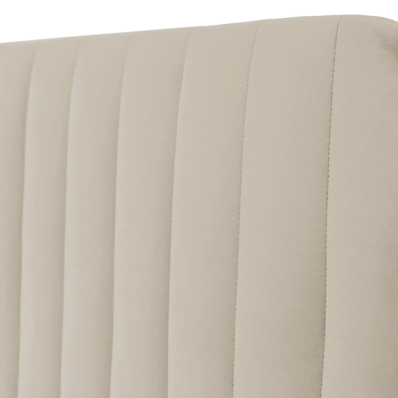 Letto contenitore matrimoniale oversize 180x200 imbottito velluto beige Poffi