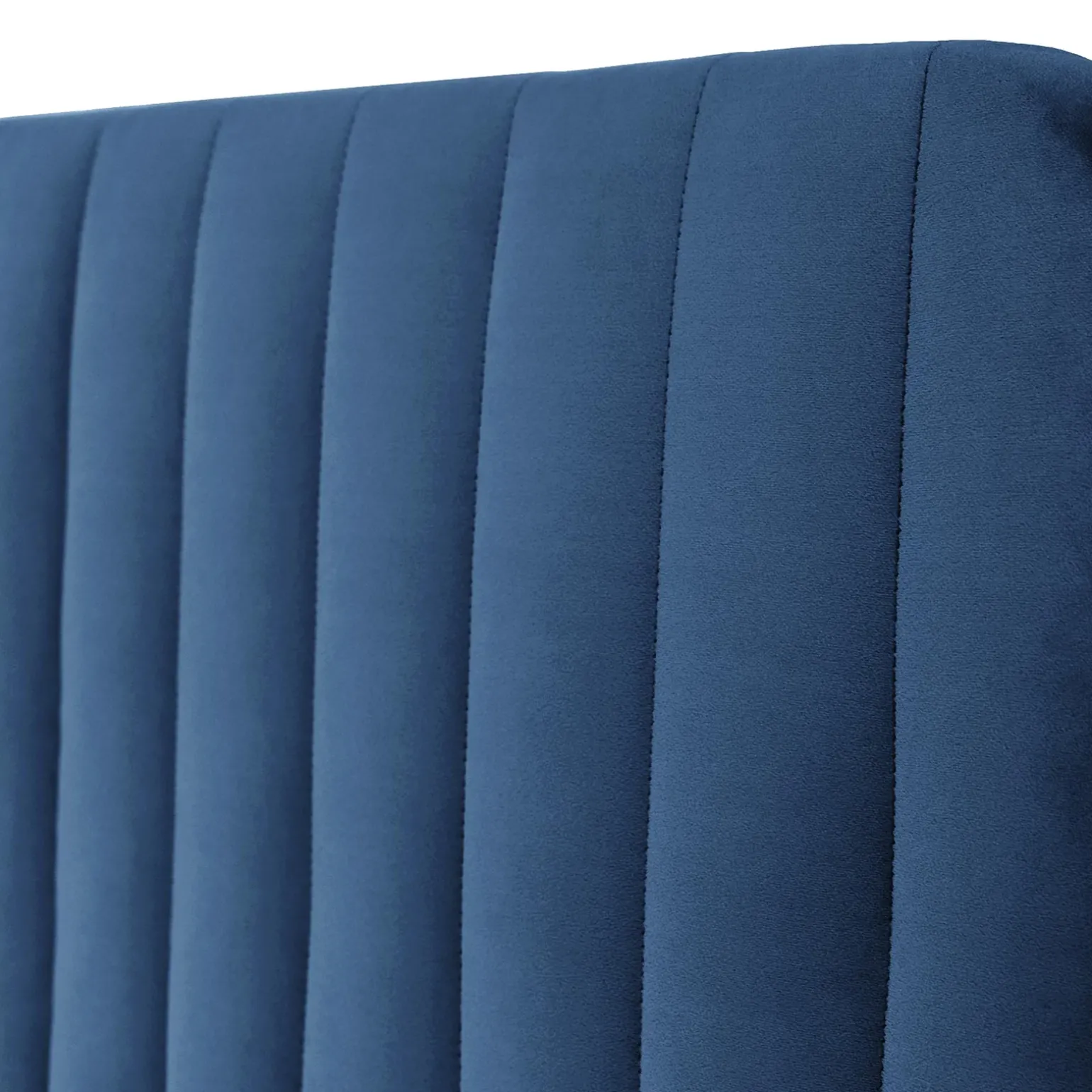 Letto contenitore matrimoniale oversize 180x200 imbottito velluto blu Poffi