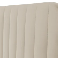 Letto contenitore matrimoniale 160x200 imbottito velluto beige Poffi