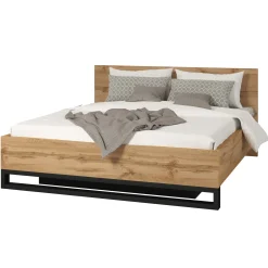 Letto contenitore matrimoniale oversize 180x200cm rovere metallo nero Petra