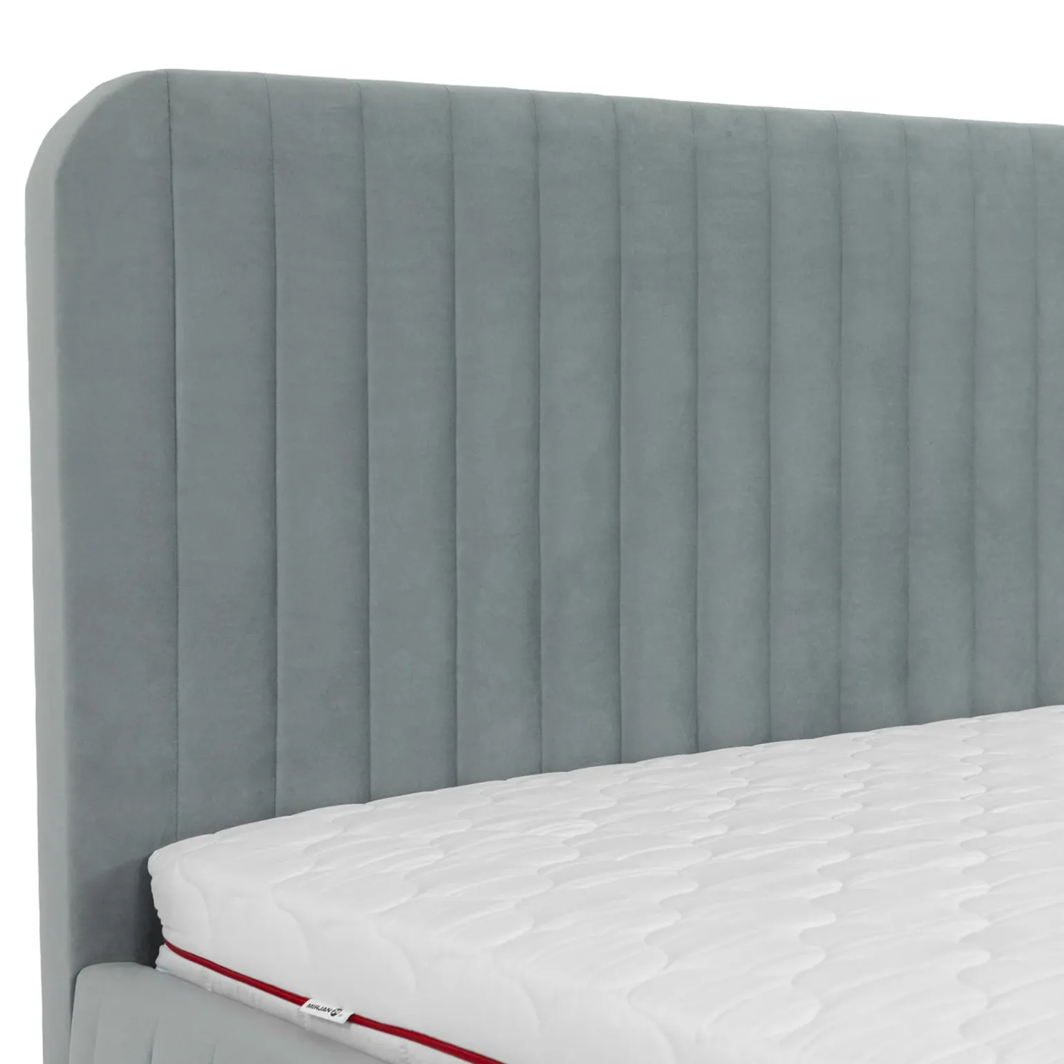 Letto contenitore matrimoniale 160x200 imbottito velluto grigio Poffi