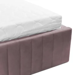 Letto contenitore matrimoniale oversize 180x200 imbottito velluto rosa Poffi