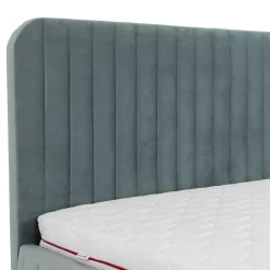 Letto contenitore matrimoniale oversize 180x200 imbottito velluto grigio scuro Poffi