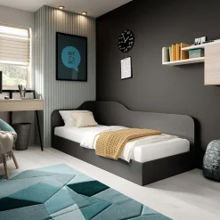 Letto contenitore singolo 82x190cm antracite Alex Gihome®