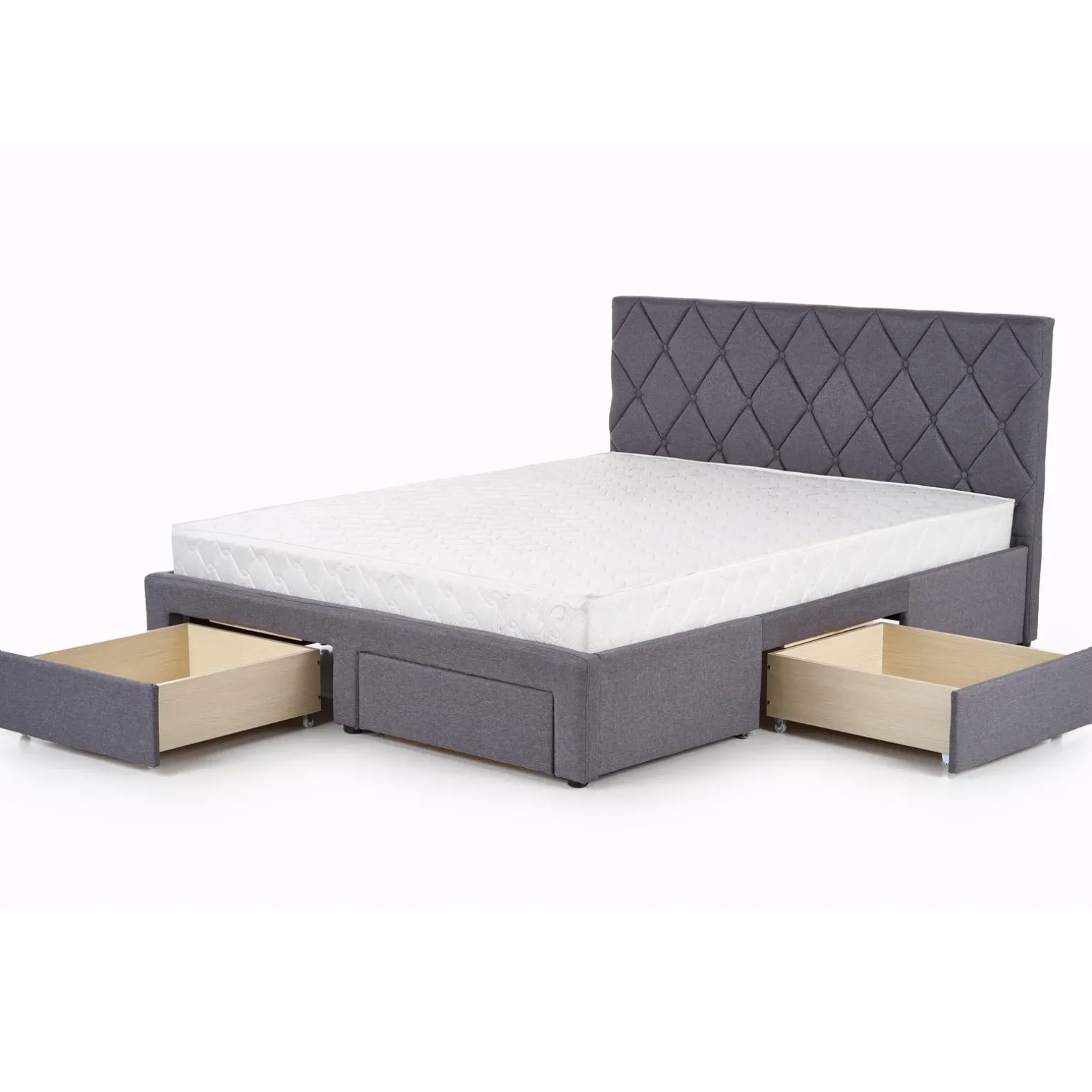 Letto matrimoniale con cassettoni 160x200cm grigio nero Galileo