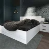 Letto matrimoniale con comodini 160x200cm pino bianco Angara