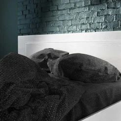 Letto matrimoniale con comodini 160x200cm pino bianco Angara