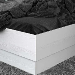 Letto matrimoniale con comodini 160x200cm pino bianco Angara