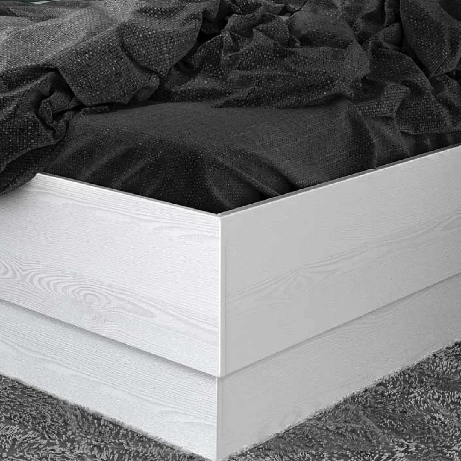 Letto matrimoniale con comodini 160x200cm pino bianco Angara