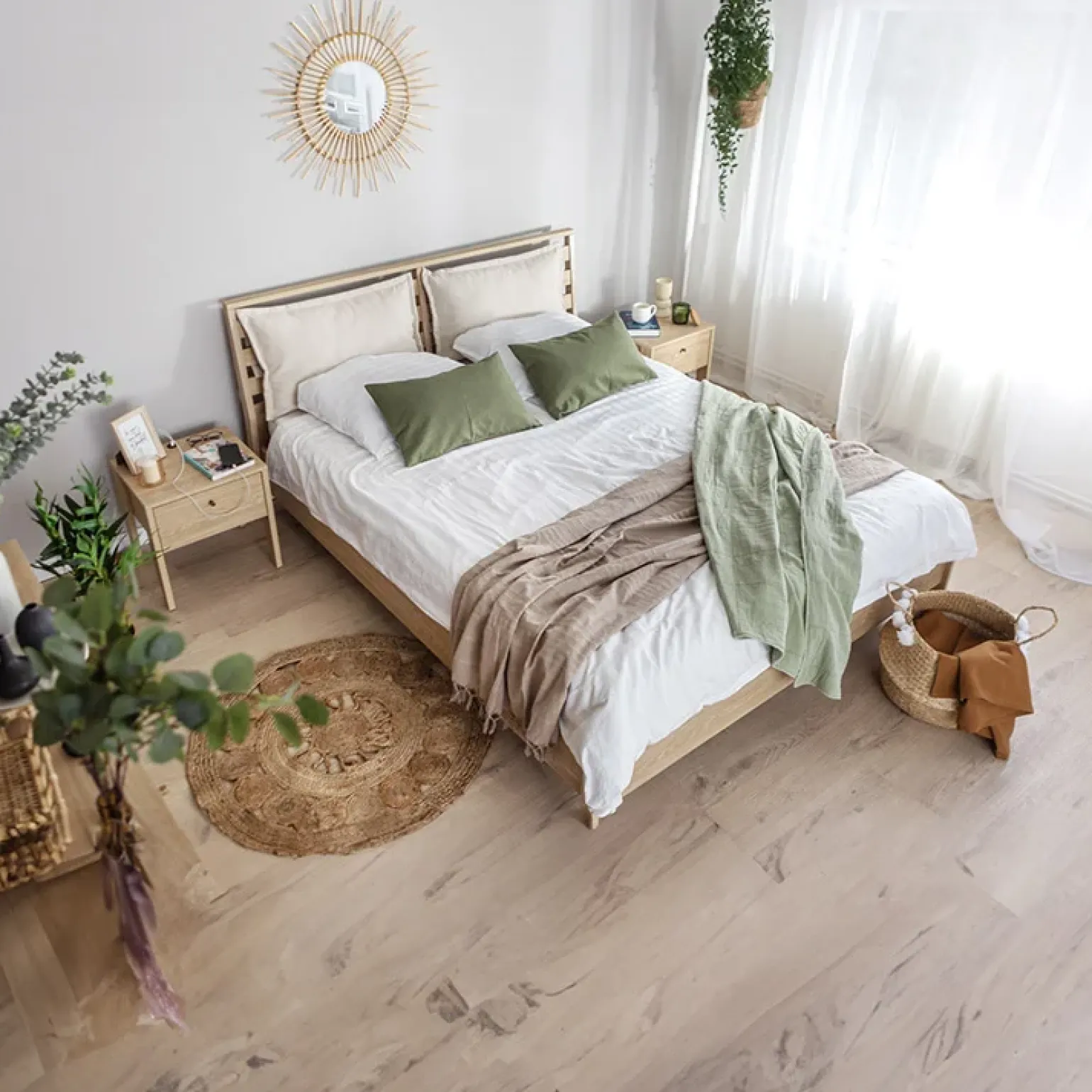 Letto matrimoniale contenitore 160x200cm rovere Noor