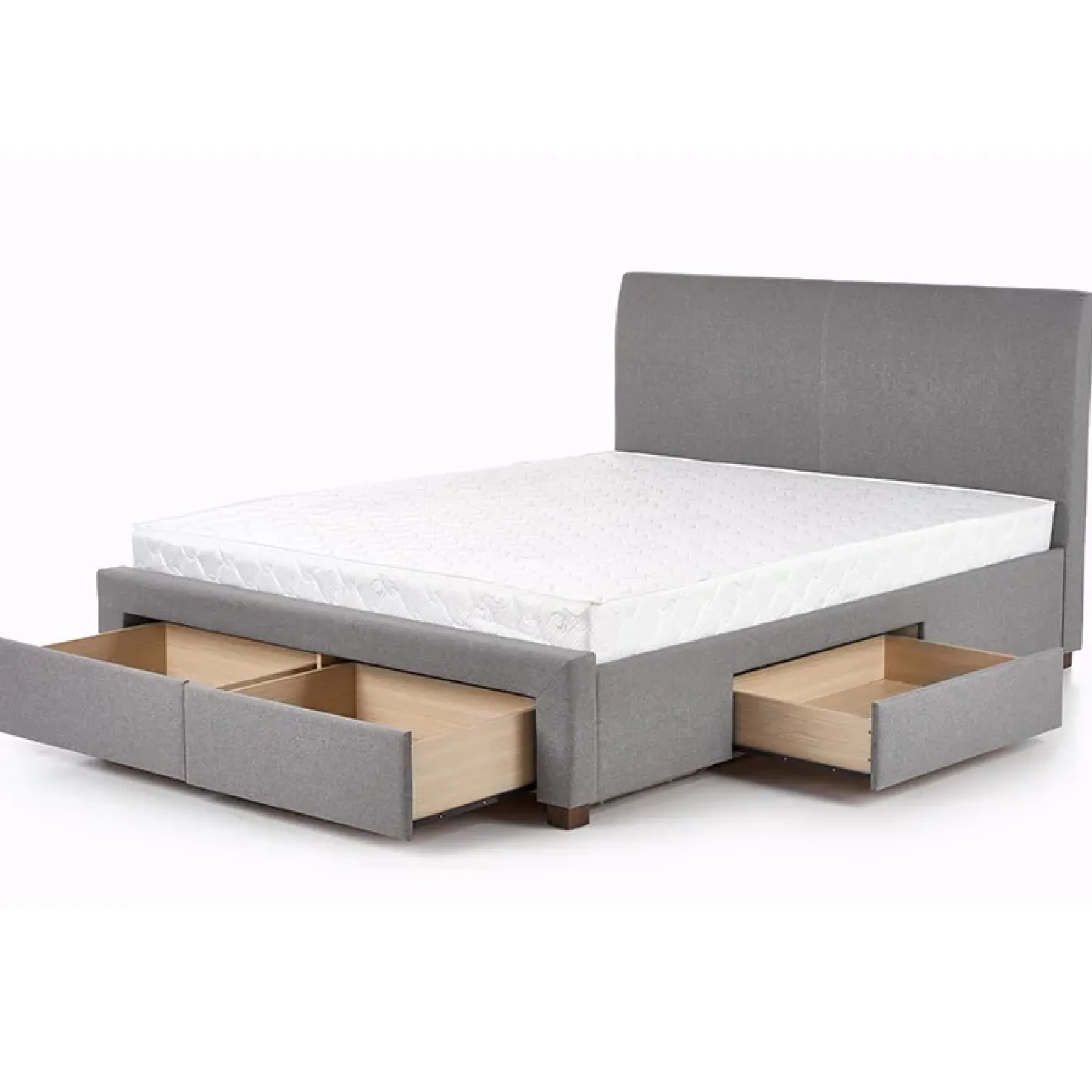 Letto matrimoniale in tessuto con cassettoni 160x200cm grigio Mestre Gihome®