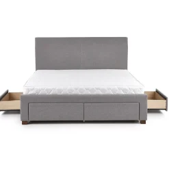 Letto matrimoniale in tessuto con cassettoni 160x200cm grigio Mestre Gihome®