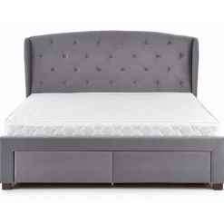 Letto matrimoniale in tessuto con cassetti 160x200cm grigio Ravello Gihome®
