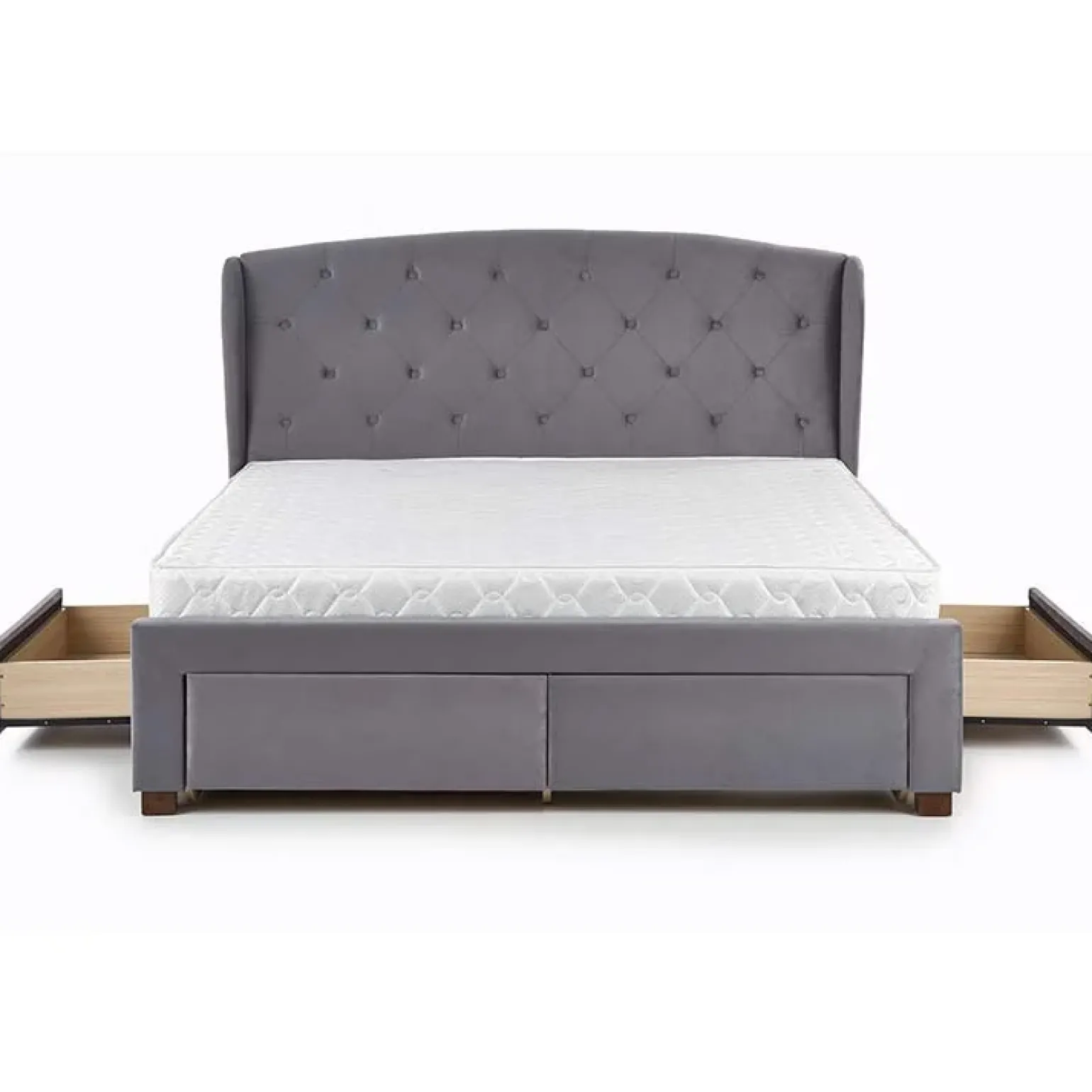 Letto matrimoniale in tessuto con cassetti 160x200cm grigio Ravello Gihome®