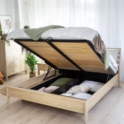 Letto matrimoniale oversize contenitore 180x200cm rovere Noor