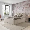 Letto matrimoniale 160x200 cm con rete contenitore imbottito beige Polaris