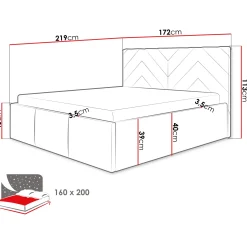 Letto matrimoniale 160x200 cm con rete contenitore imbottito beige Polaris