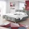 Letto matrimoniale 160x200 cm con rete a doghe imbottito grigio Dreama
