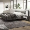 Letto matrimoniale 160x200cm con comodini grigio scuro bianco Allison