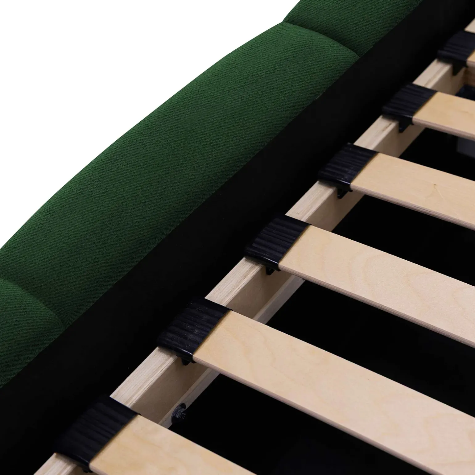 Letto matrimoniale 160x200cm con rete contenitore imbottito verde Aluna