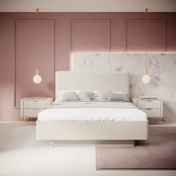 Letto matrimoniale 160x200cm contenitore beige Ramis