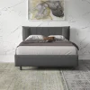 Letto matrimoniale 160x195cm con contenitore imbottito antracite Auden