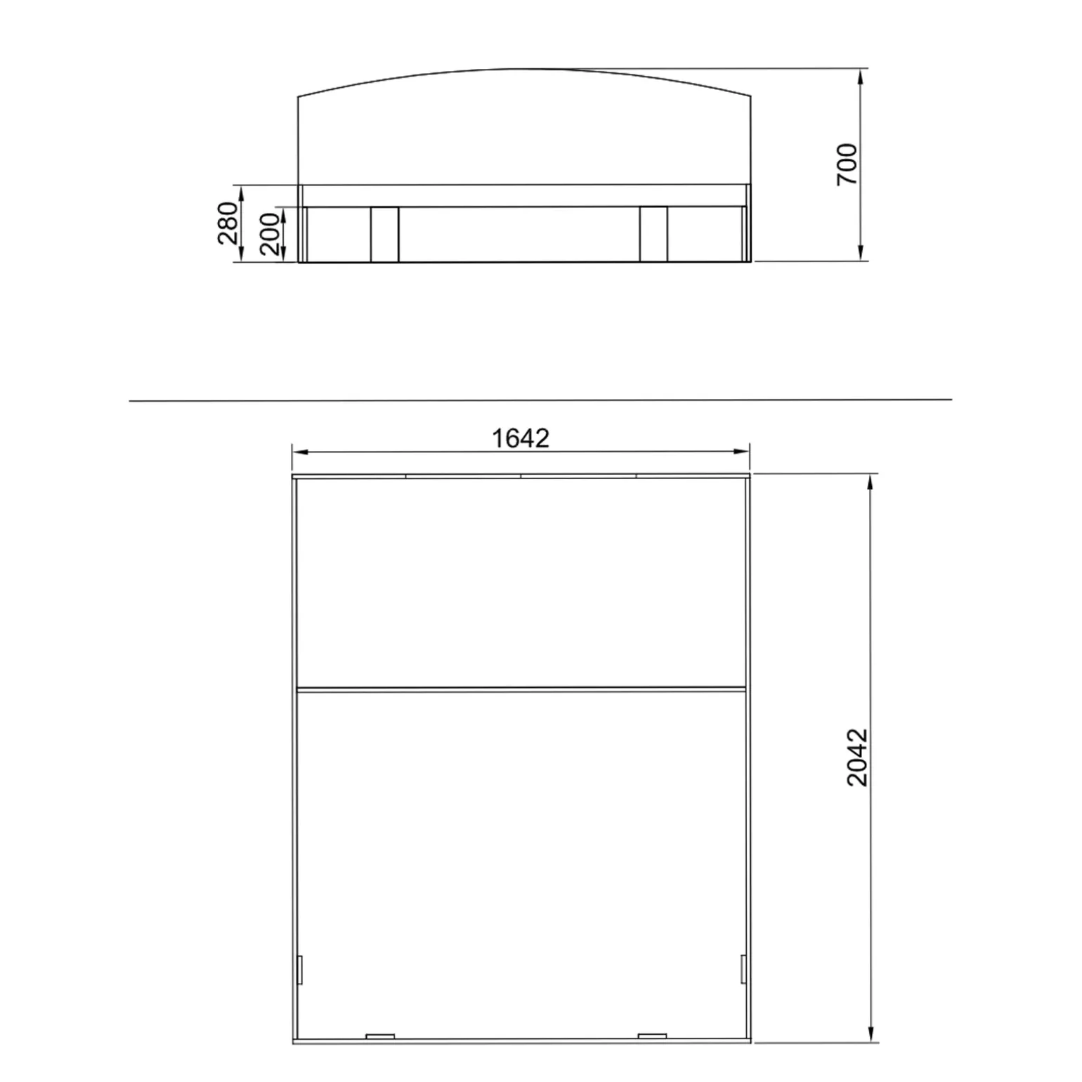 Letto matrimoniale 160x200cm standard bianco lucido Roma-Sorrento