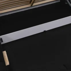 Letto oversize 180x200cm con rete contenitore imbottito nero Aluna