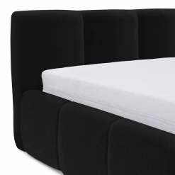 Letto oversize 180x200cm con rete contenitore imbottito nero Aluna