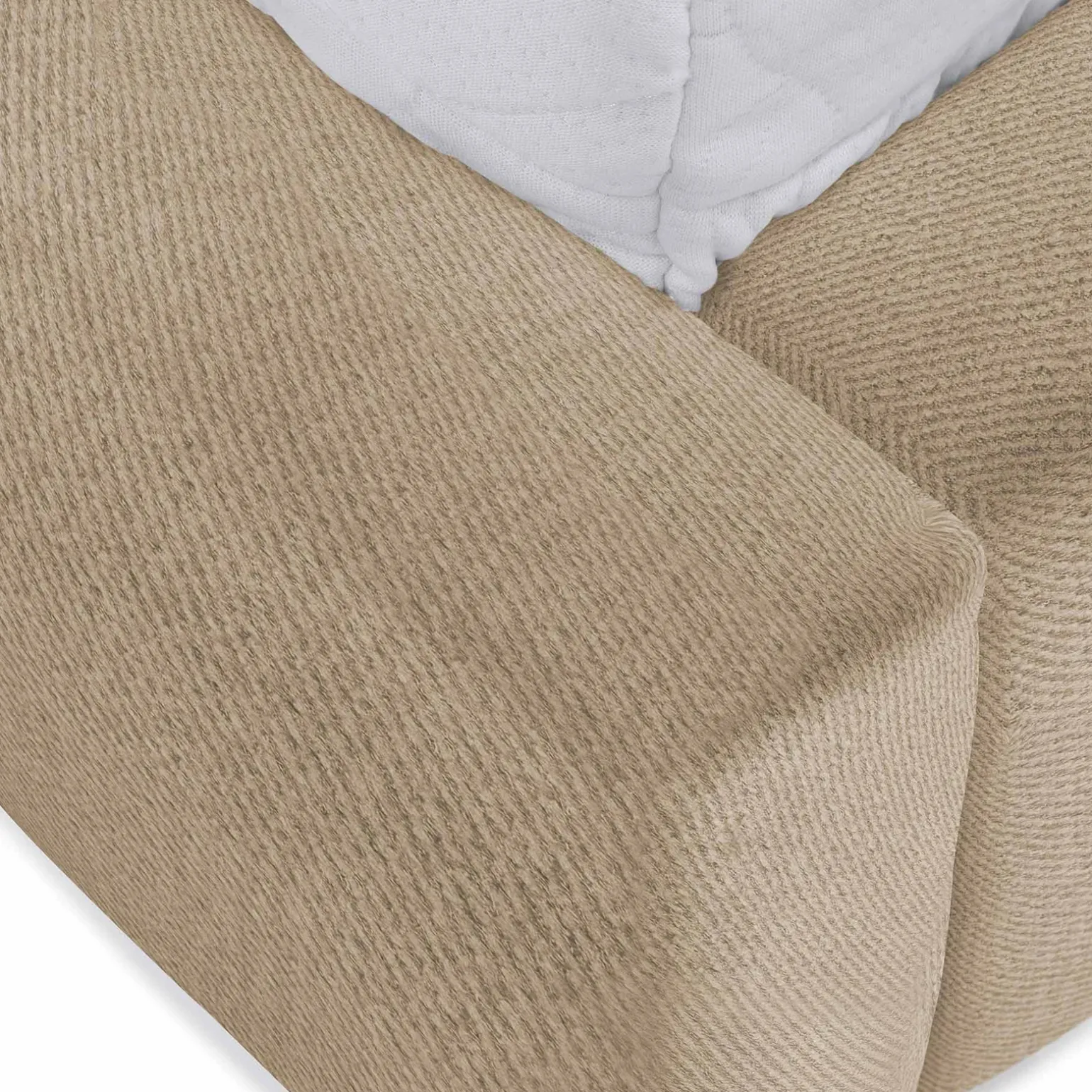 Letto oversize 180x200cm con rete contenitore imbottito beige scuro Aluna