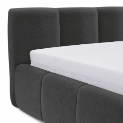Letto oversize 180x200cm con rete contenitore imbottito grigio scuro Aluna