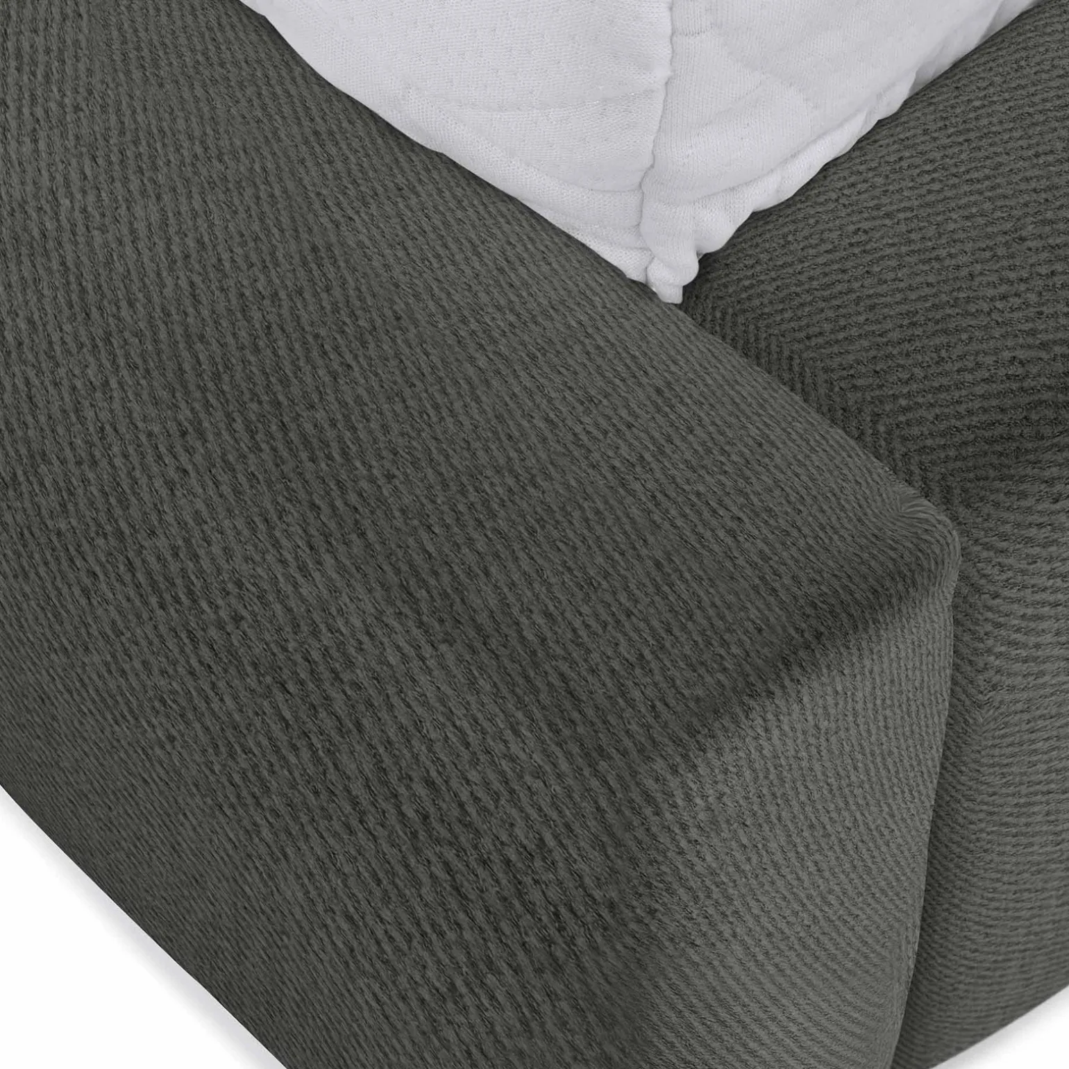 Letto oversize 180x200cm con rete contenitore imbottito grigio scuro Aluna