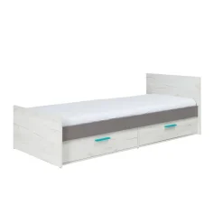 Letto singolo 80x200cm bianco pino grigio blu Maya Gihome®