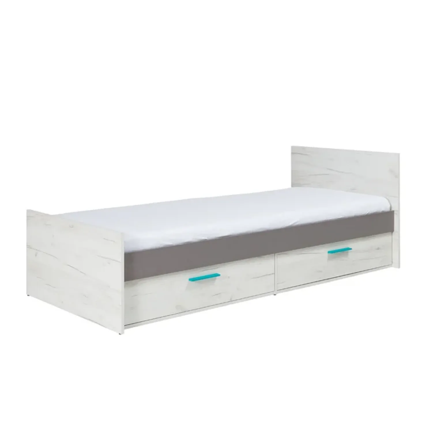 Letto singolo 80x200cm bianco pino grigio blu Maya Gihome®