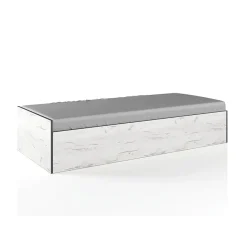 Letto singolo 90x200cm contenitore bianco rustico verde Zadar