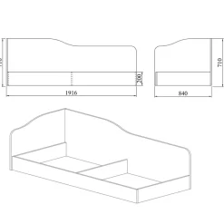 Letto singolo 82x190cm contenitore rovere Alex Gihome®