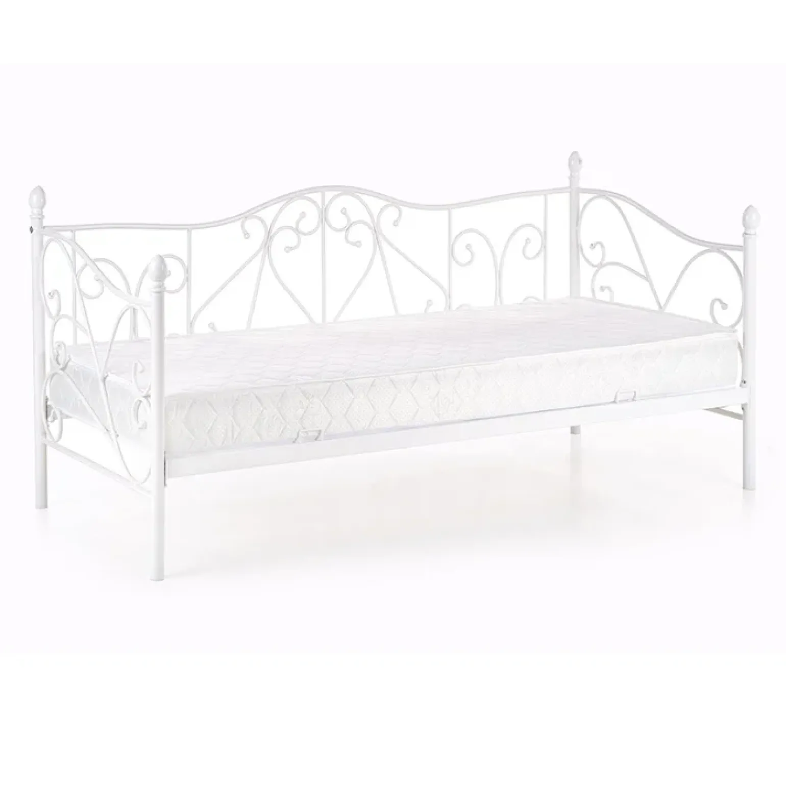 Letto singolo 90x200cm moderno con testiera bianco Azahara
